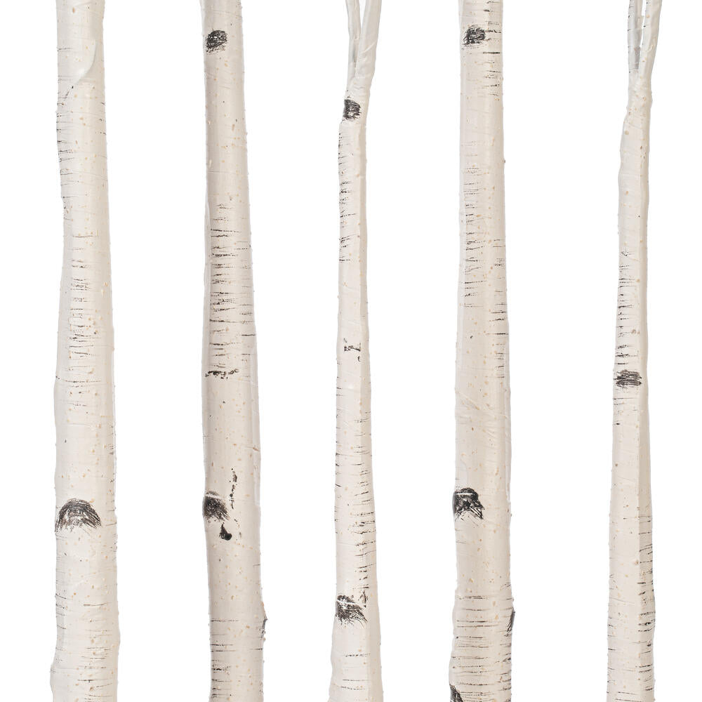 Vickerman 4' White Birch Twig Tree Grove Warm White 3mm Wide Angle LED lights 5 Piece Set.