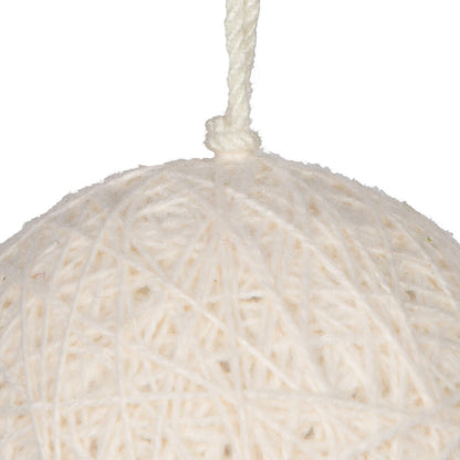 Vickerman 5" Ivory Wool String Wrapped Ball Ornament 2 per bag.