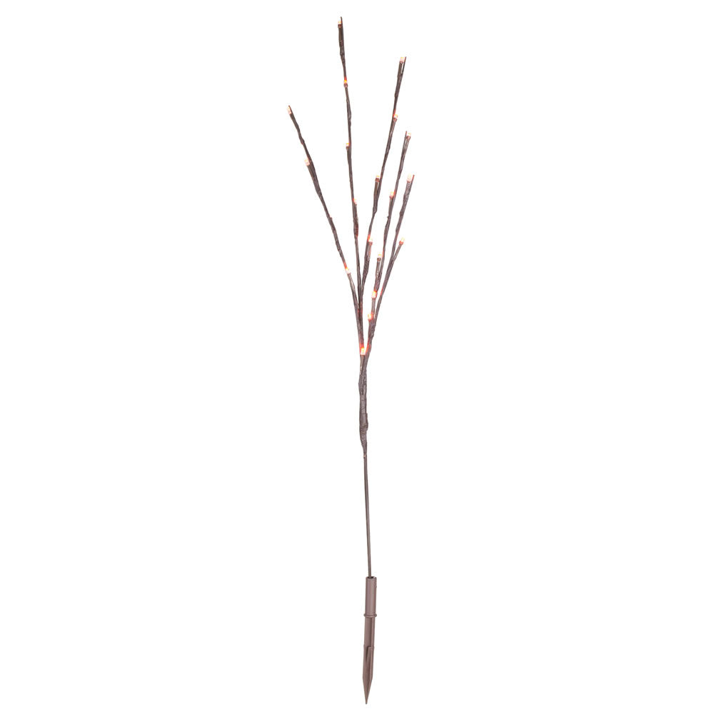 Vickerman 60 Orange Wide Angle LED Twig Light Set on Brown Wire Pack of 3