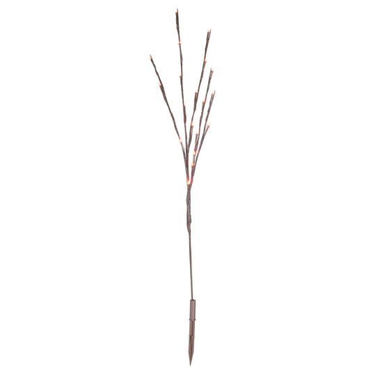 Vickerman 60 Orange Wide Angle LED Twig Light Set on Brown Wire Pack of 3