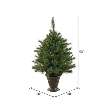 Vickerman 3.5' Cashmere Artificial Christmas Tree Multi-Colored Battery Operated LED Lights