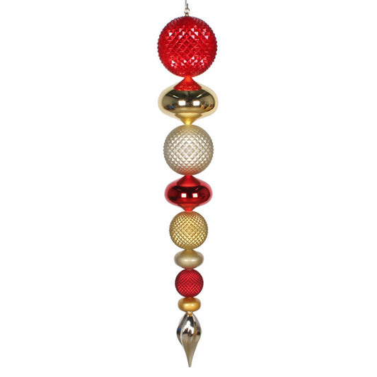 Vickerman 45" Red Gold and Champagne Durian Candy and Matte Drop Finial Ornament