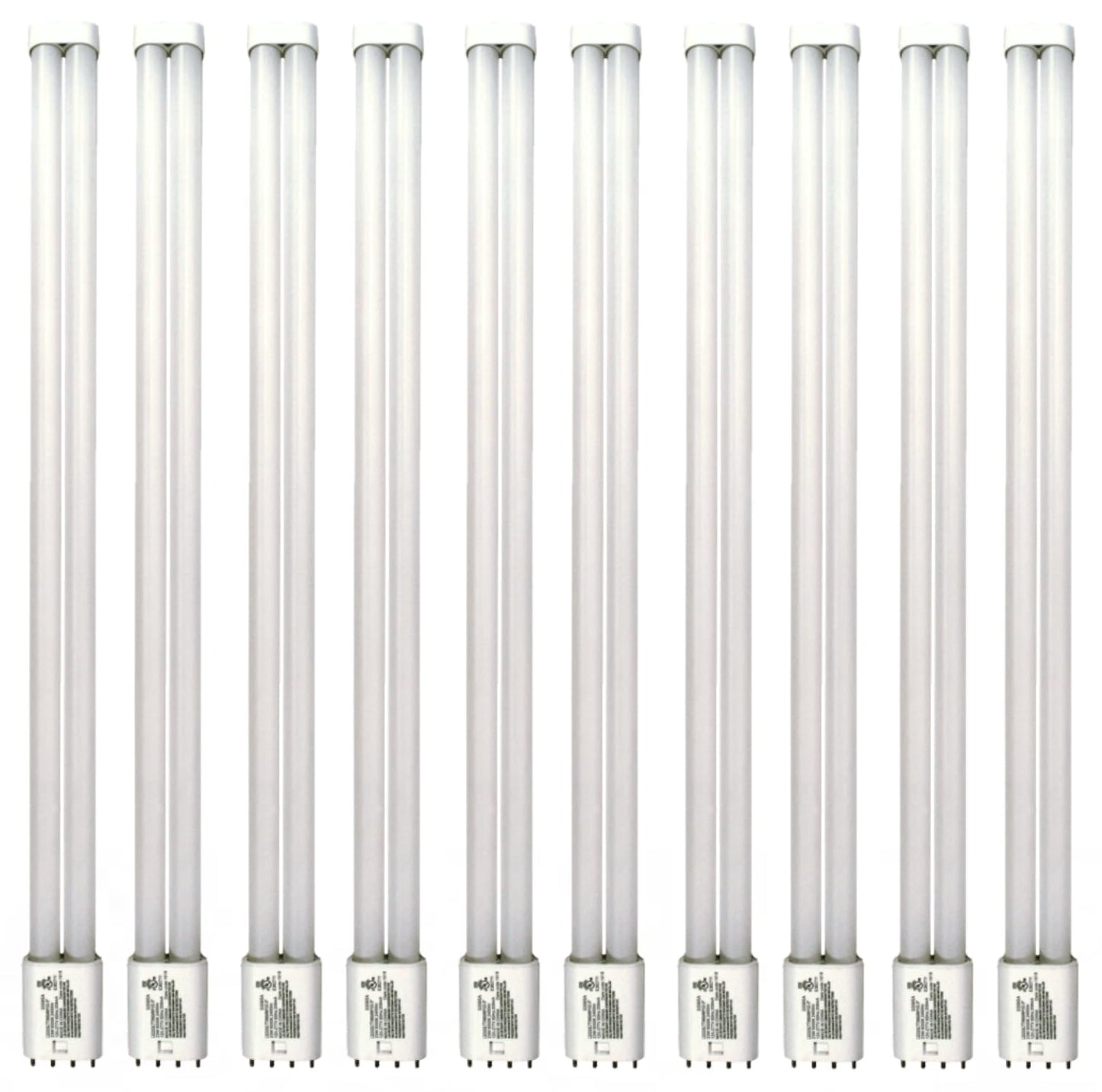 Damar- 22.5-Inch Twin Tube LTT LED Light Bulbs 4 Pin 2G11 Base 23W 2800 Lumens 5000K Bright White CRI82 120-277VAC Pack of 10- Long Linear Double Tube Replacement