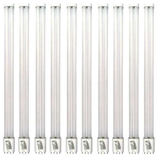 Damar- 22.5-Inch Twin Tube LTT LED Light Bulbs 4 Pin 2G11 Base 23W 2800 Lumens 5000K Bright White CRI82 120-277VAC Pack of 10- Long Linear Double Tube Replacement
