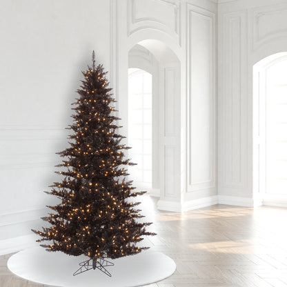 Vickerman 7.5' Black Fir Artificial Christmas Tree Warm White Dura-lit LED Lights
