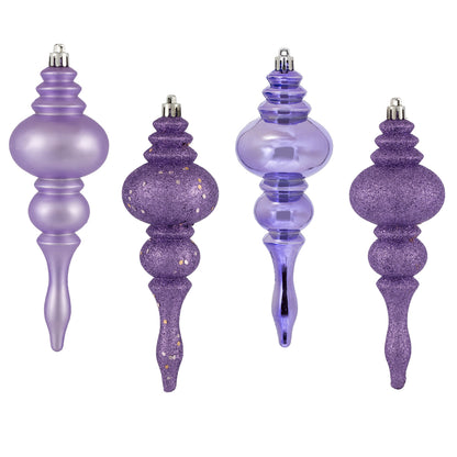 Vickerman 7" Lavender 4-Finish Finial Ornament 8 per Box