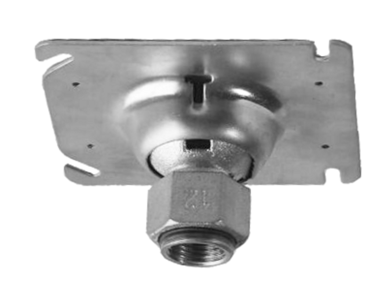 Westgate 4~ Square Swivel Cover, 3/4" Hub With 1/2" Reducing Bushing, Outdoor Lighting, Silver Finish