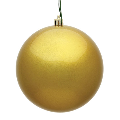 Vickerman 4" Gold Candy Ball Ornament 6 per Bag