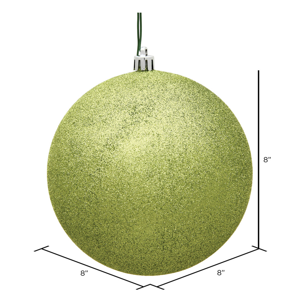 Vickerman 8" Lime Glitter Ball Ornament