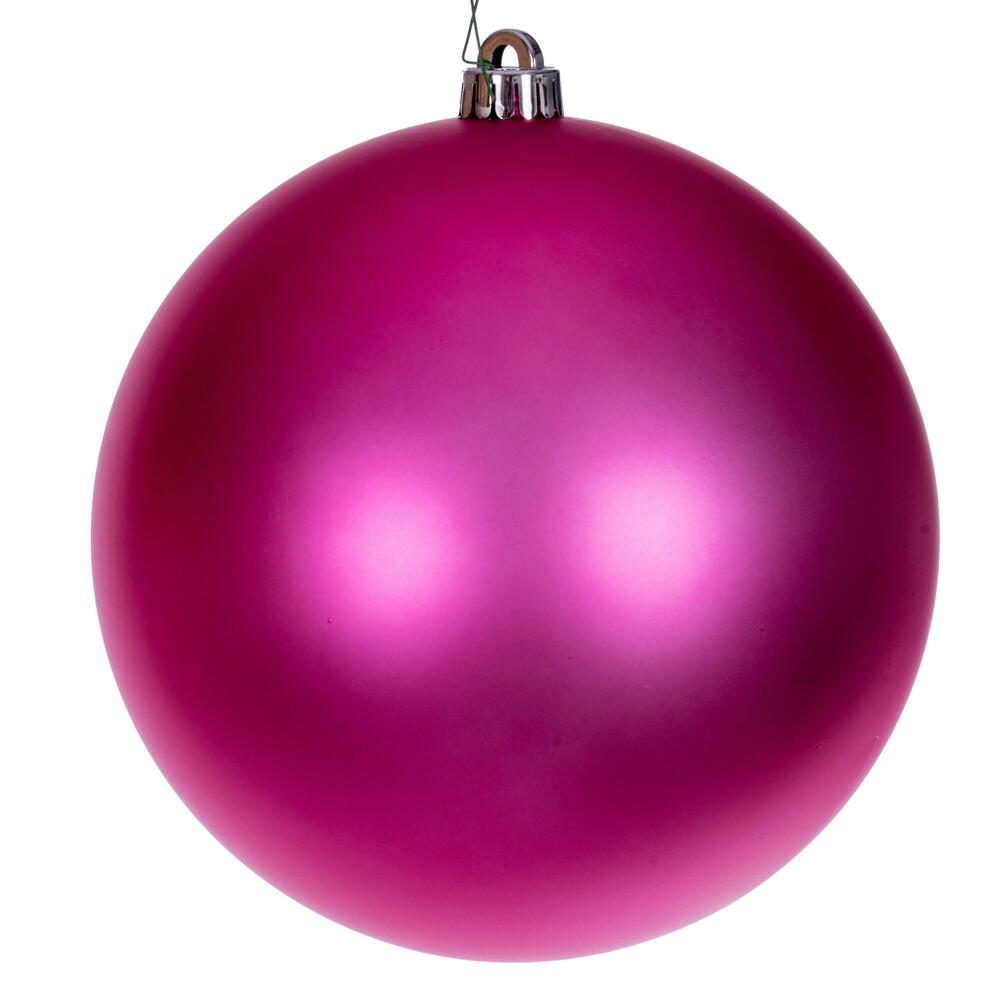 Vickerman 8" Hot Pink 4-Finish Ball Ornament 4 per bag.
