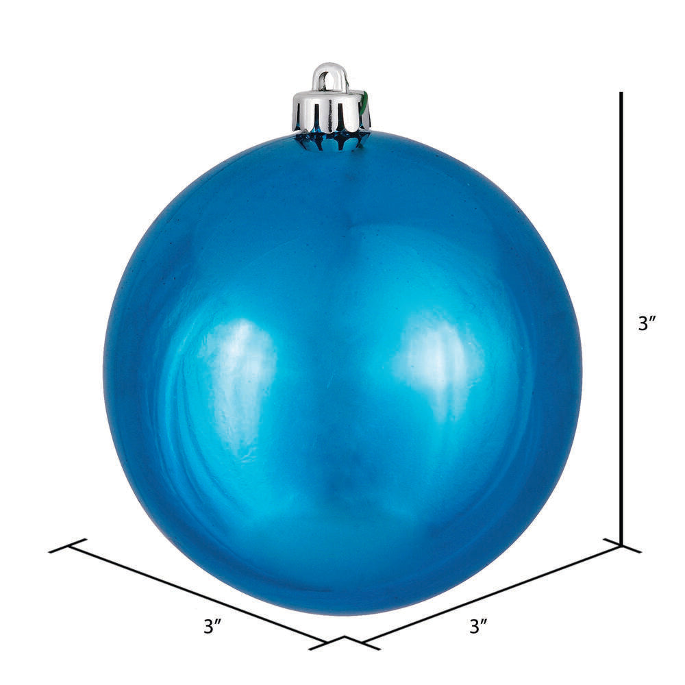 Vickerman 2.4" Turquoise Shiny Ball Ornament 24 per Bag