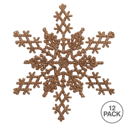 Vickerman 6.25" Rose Gold Glitter Snowflake Christmas Ornament 12 per Box