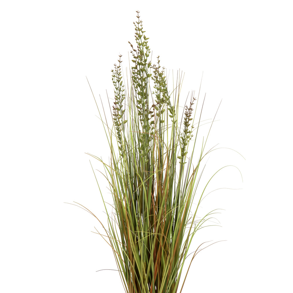 Vickerman 48" PVC Artificial Potted Green and Brown Grass and Plastic Grass.