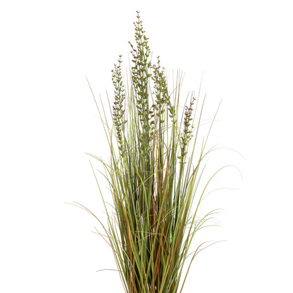Vickerman 48" PVC Artificial Potted Green and Brown Grass and Plastic Grass.