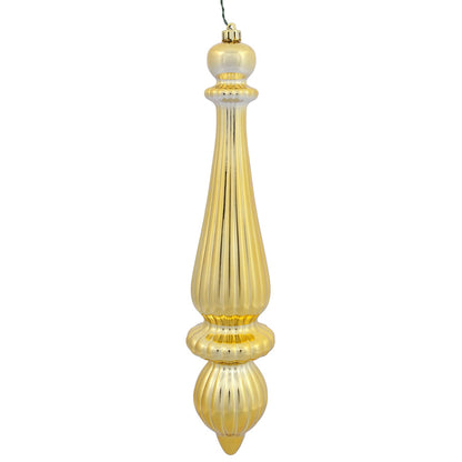 Vickerman 14" Gold Shiny Finial Drop Ornament Pack of 2