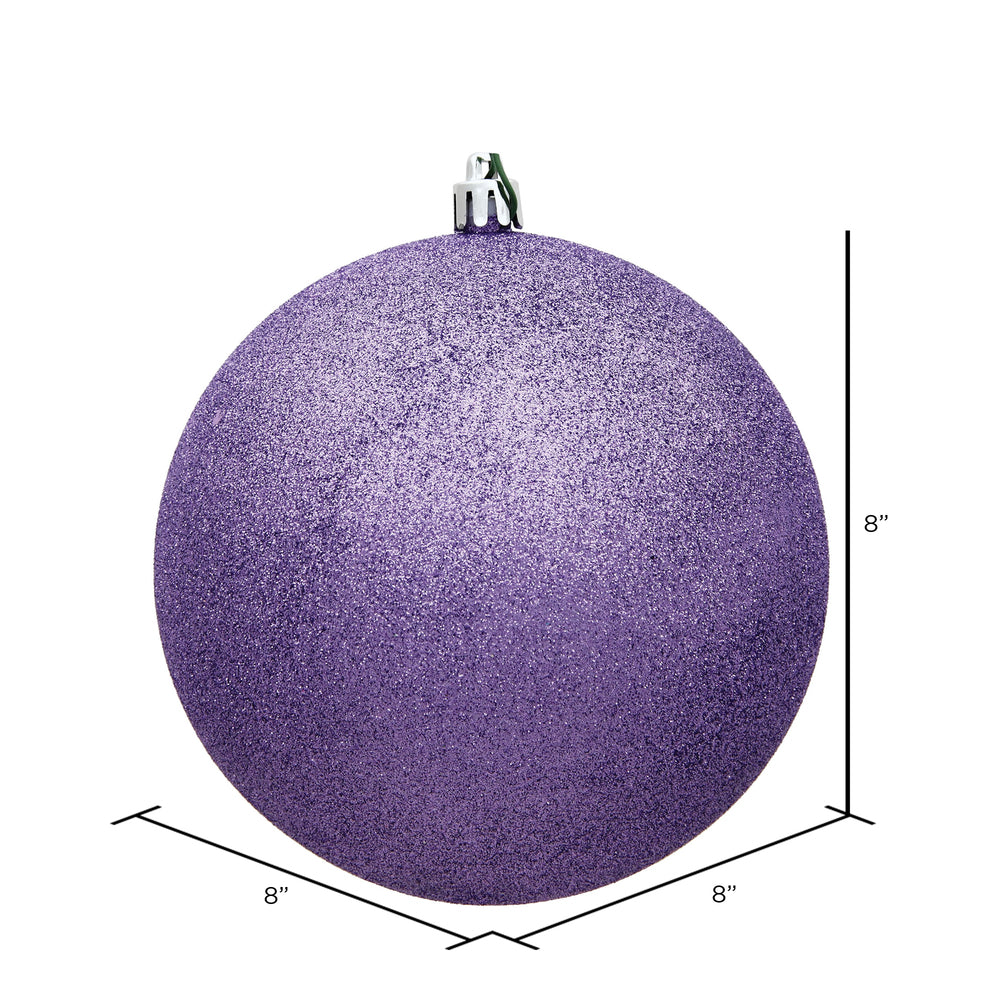 Vickerman 8" Lavender Glitter Ball Ornament