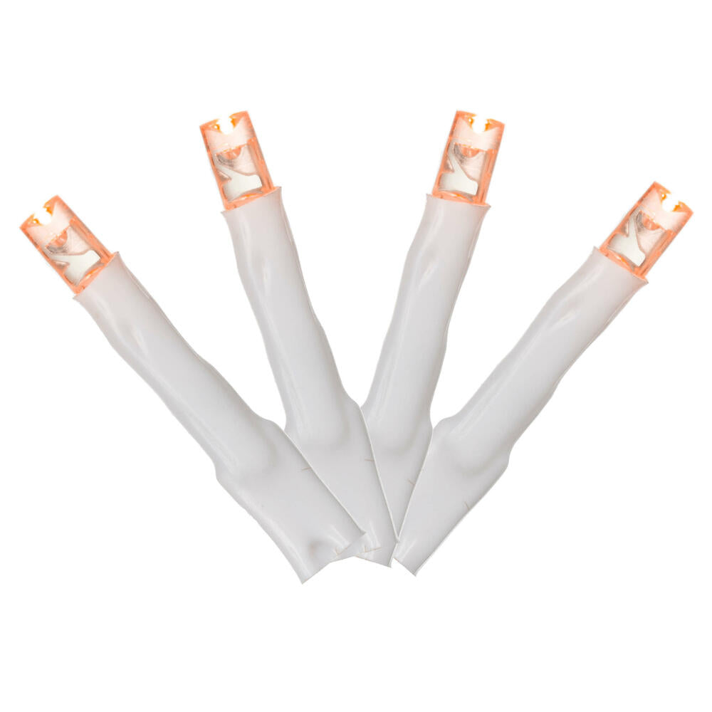 Vickerman 144 Orange LED Cluster Light Set 24' Christmas Light Set White Wire