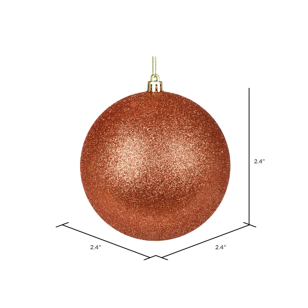Vickerman 2.4" Coral Glitter Ball Ornament 24 per Bag