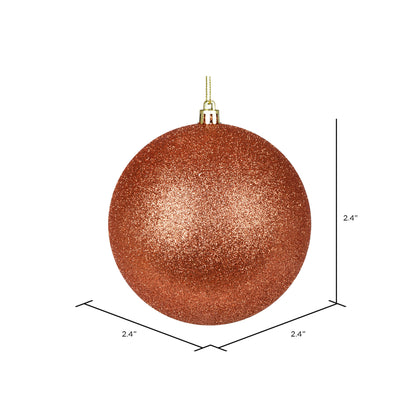 Vickerman 2.4" Coral Glitter Ball Ornament 24 per Bag