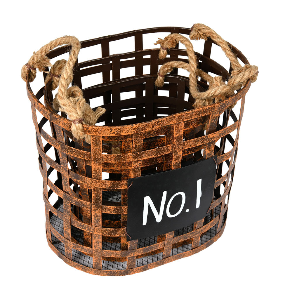 Vickerman 10" Wire Chalkboard Oval Basket Set of 3.