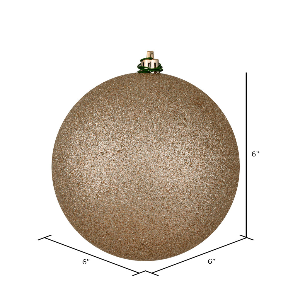 Vickerman 6" Oat Glitter Ball Ornament 4 per Bag