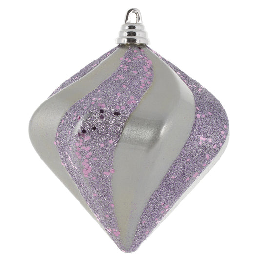Vickerman 6" Lilac Candy Glitter Swirl Diamond Christmas Ornament
