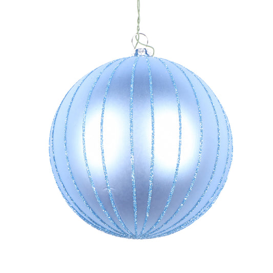 Vickerman 4" Periwinkle Matte Glitter Ball Christmas Ornament 4 pieces per bag