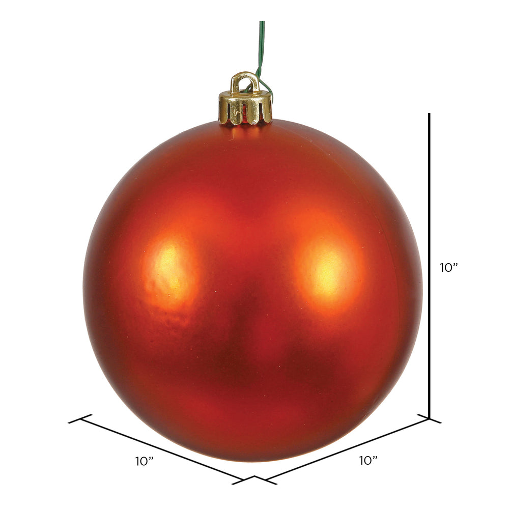 Vickerman 10" Burnished Orange Matte Ball Ornament