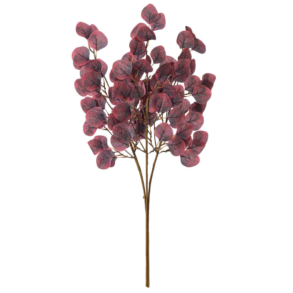 Vickerman 32" Burgundy Artificial Silver Dollar Eucalyptus Leaf Spray 3 per bag.