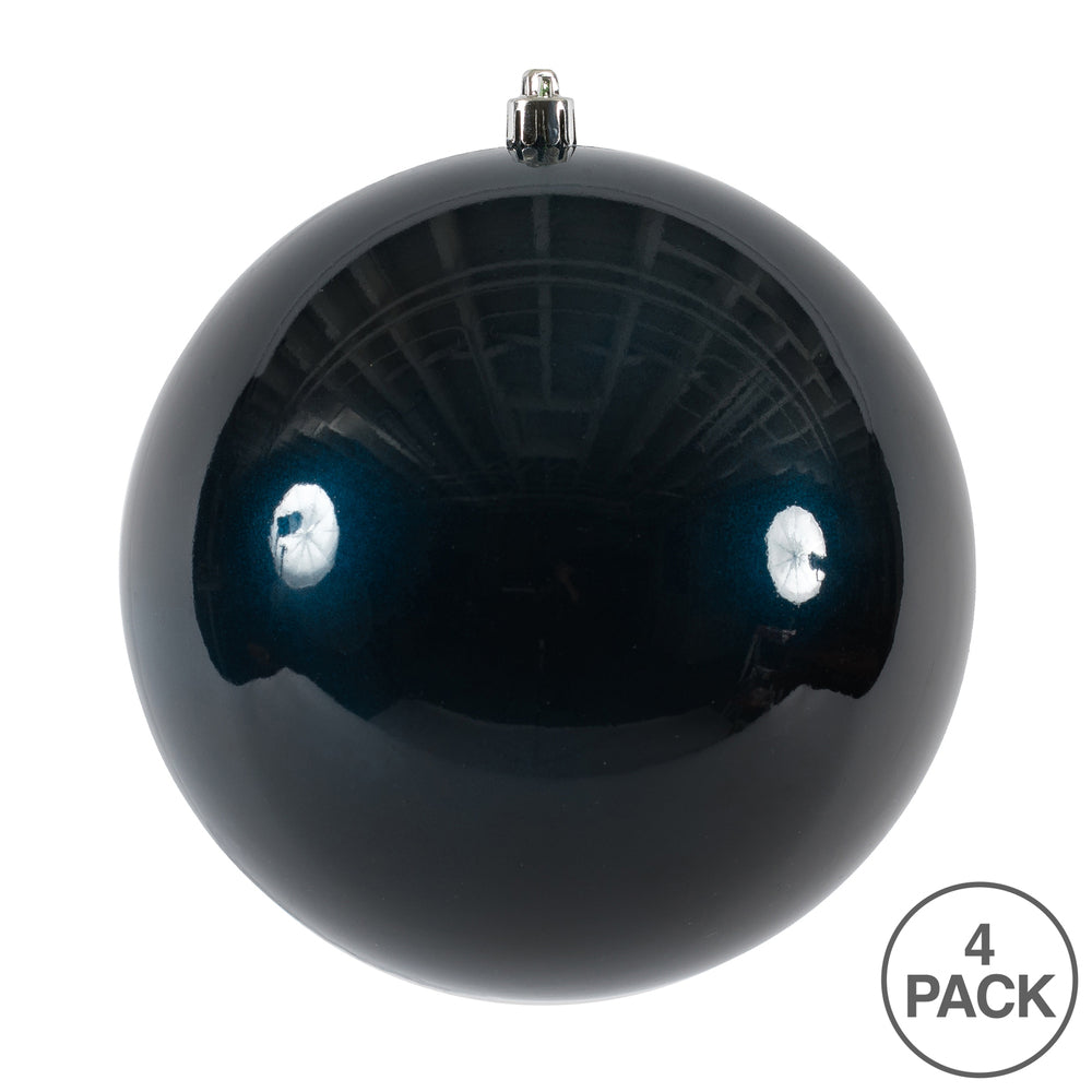 Vickerman 6" Midnight Blue Candy Ball Ornament 4 per Bag