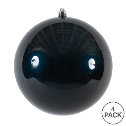 Vickerman 6" Midnight Blue Candy Ball Ornament 4 per Bag