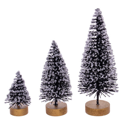 Vickerman 3"-5"-7" Black Sisal Bottle Brush Tree Set Set of 3