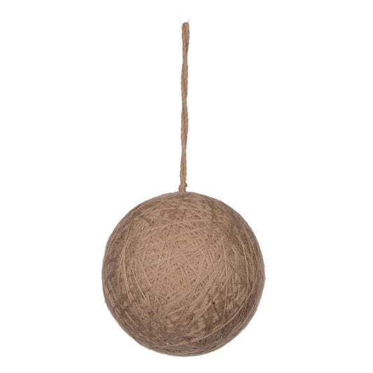 Vickerman 5" Natural Wool String Wrapped Ball Ornament 2 per bag.