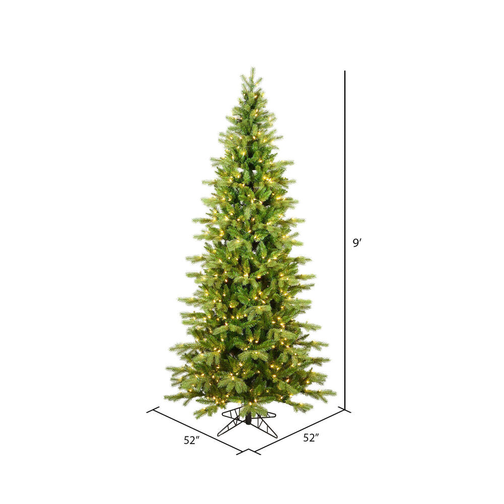 Vickerman 9' x 52" Balsam Spruce Slim Artificial Christmas Tree Warm White Dura-lit LED Lights