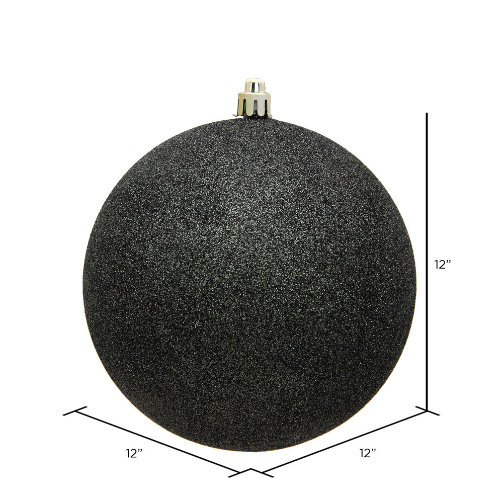 Vickerman 12" Gunmetal Glitter Ball Ornament