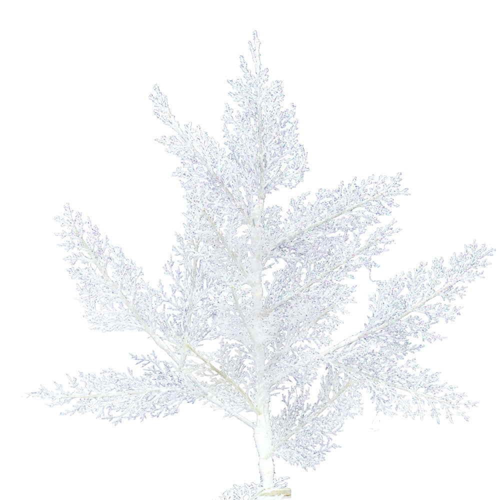 Vickerman 14' x 74" Flocked Cedar Pine Artificial Christmas Tree with 3361 PE Tips Hinged Branches and Folding Metal Stand