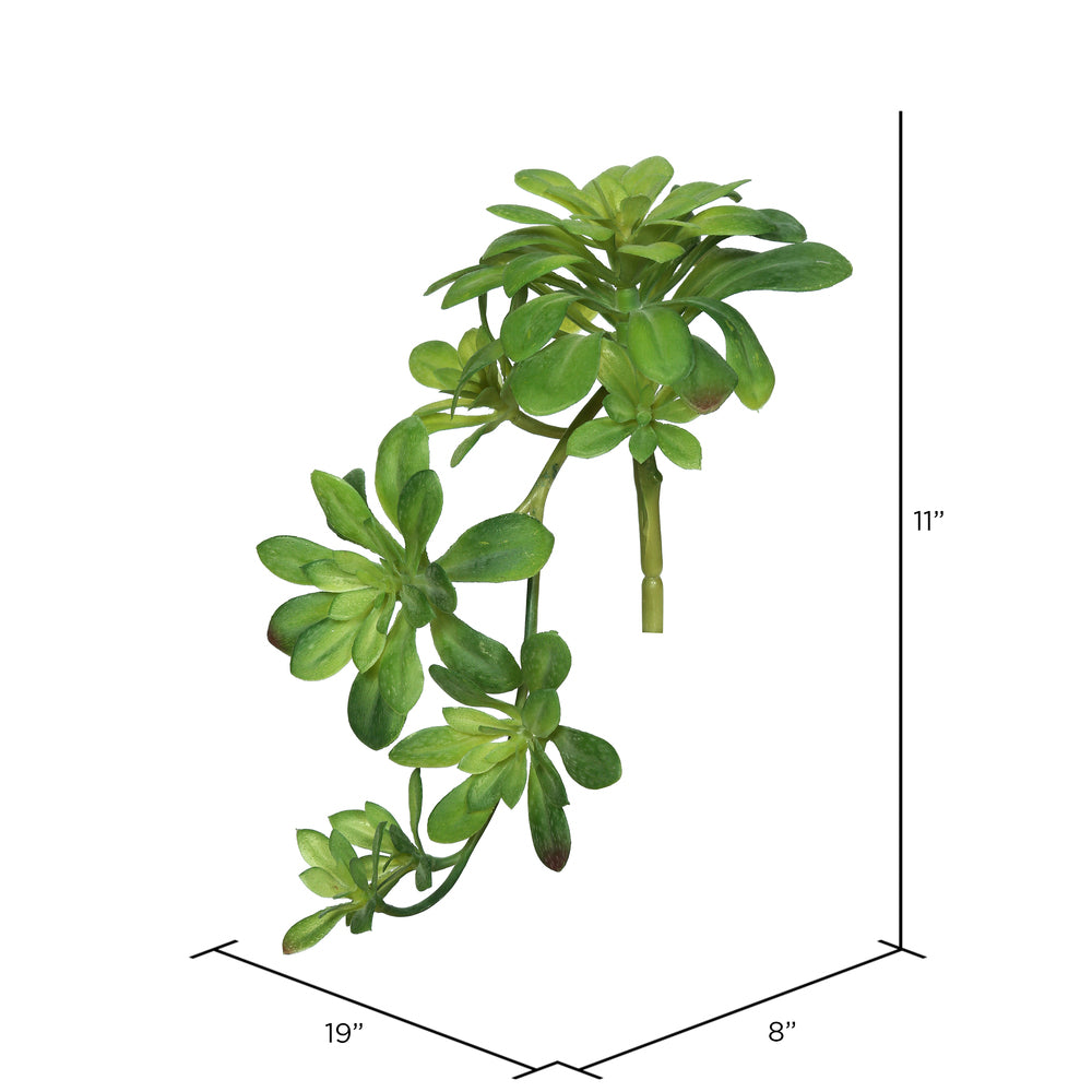Vickerman 11" Artificial Green Aeonium Spray. Includes 3 sprays per pack.