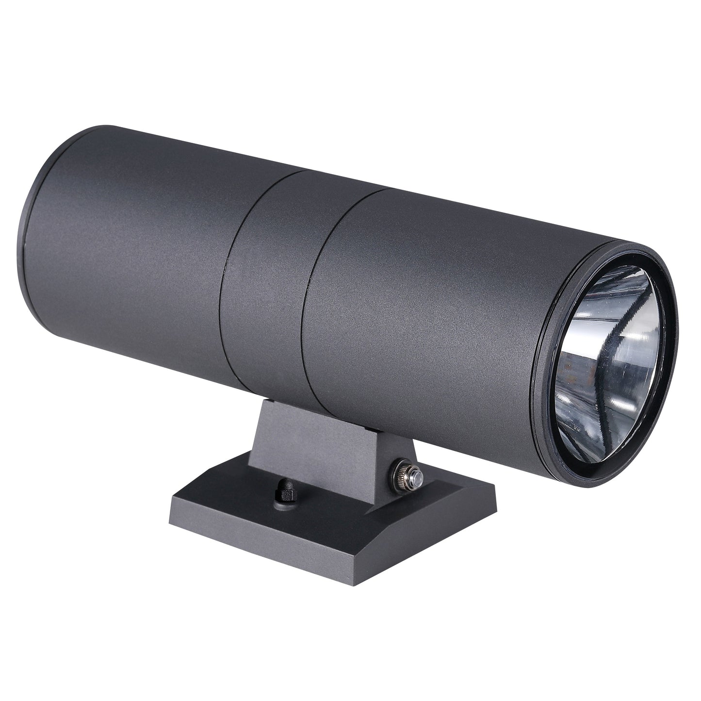 ASD Lighting BULB Round Outdoor Wall Cylinder with Photocell, Up and Downlight Fixture, 120V, 40W, 11.81", 50°, Black Finish, 2Pack