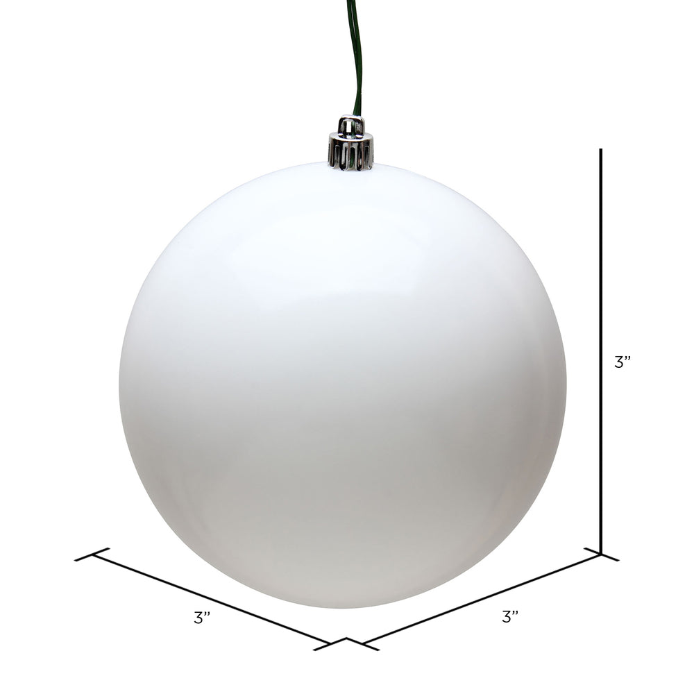 Vickerman 3" White Candy Ball Ornament 12 per Bag