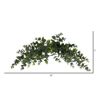 Vickerman 32" Artificial Green Spiral Euclyptus Crescent Swag