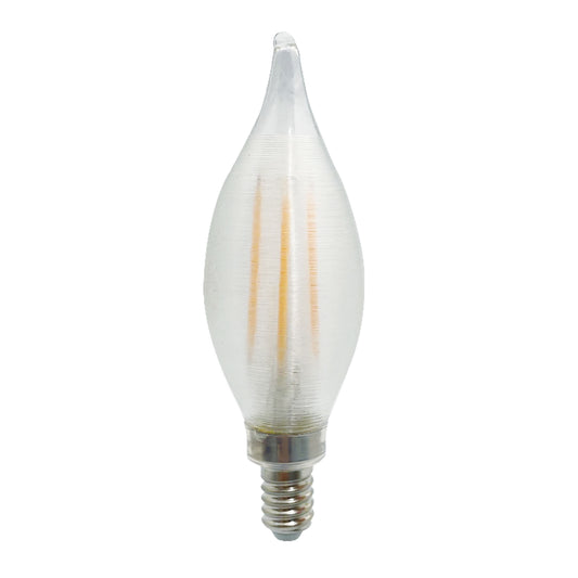 Bulbrite Spunlite 4 Watt Dimmable C11 LED Filament Light Bulb with Satin Glass Finish and Candelabra (E12) Base - 2700K (Warm White Light), 350 Lumens