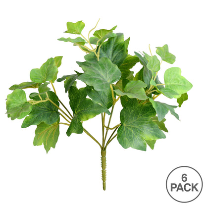 Vickerman 10" Artificial Green Ivy Bush 6 per Bag