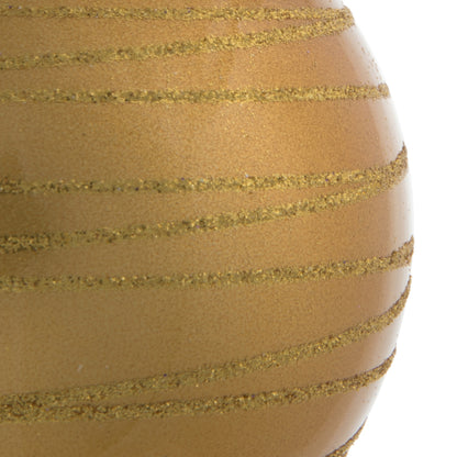 Vickerman 4" Honey Gold Candy Finish Ball Ornament with Glitter Lines 4 per Bag