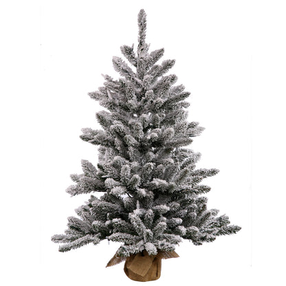 Vickerman 36" Flocked Anoka Pine Artificial Christmas Tree Warm White LED Lights