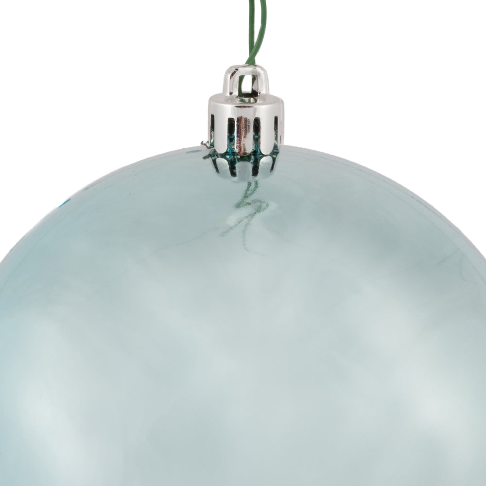 Vickerman 4" Baby Blue Shiny Ball Ornament 6 per Bag
