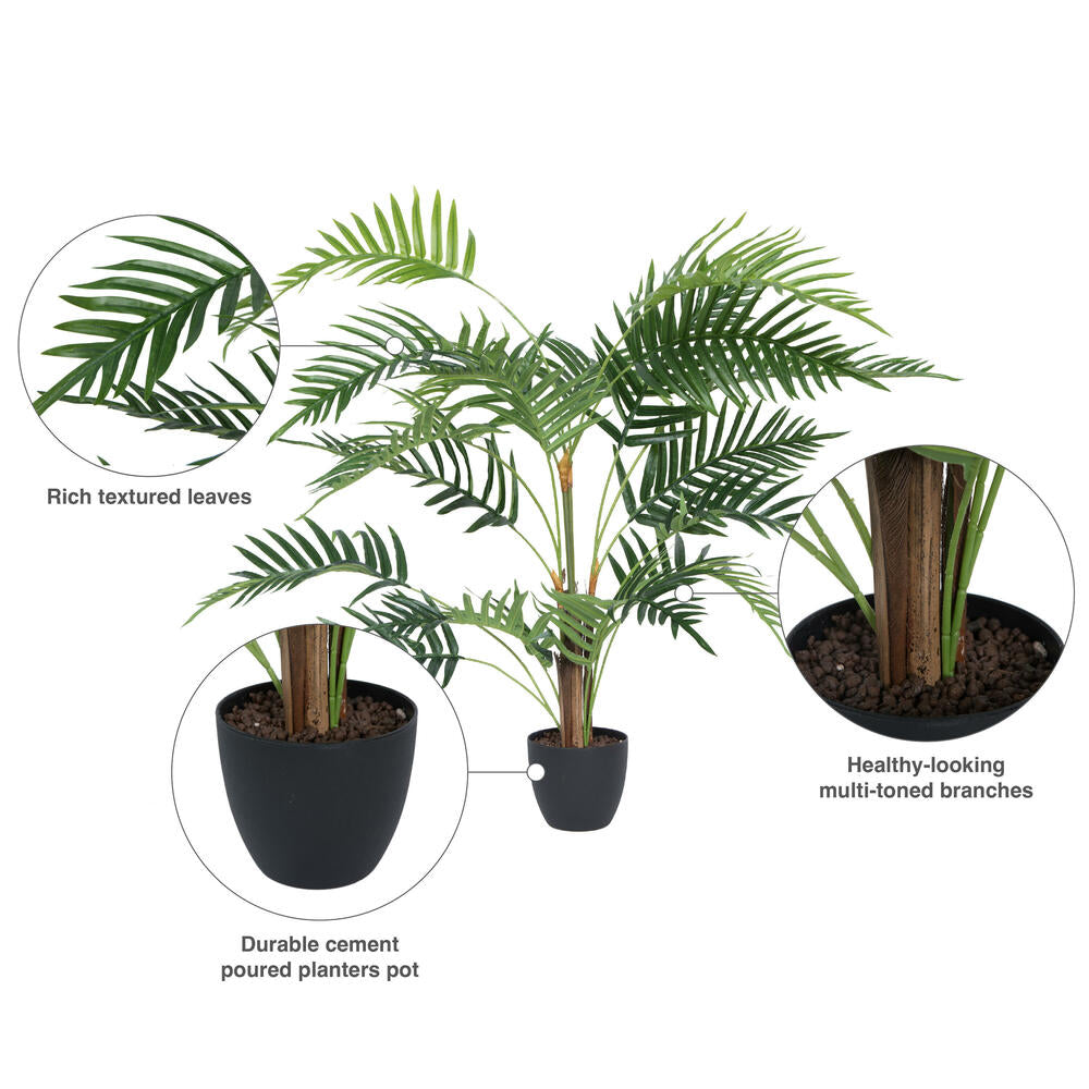 Vickerman 35" Artificial Potted Fern Palm Real Touch Leaves.
