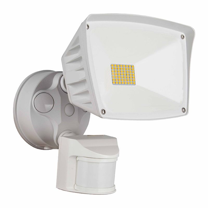 Westgate LED Square Head Security Lights, Outdoor Lighting, 28W, 3400 Lumens, 5000K, White Finish, 0% Dim (Or Off) When Motion Detected