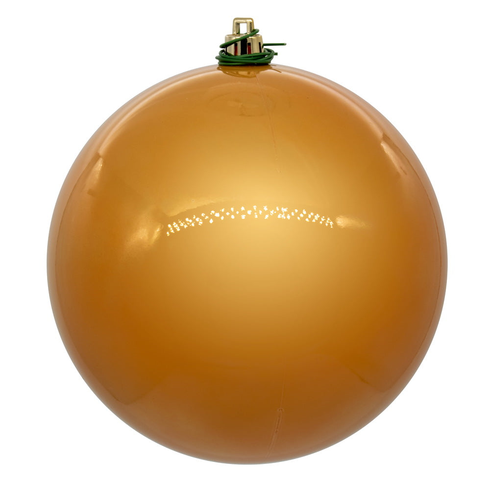 Vickerman 4" Copper-Gold Pearl UV Drilled Ball Ornament 6 per bag.