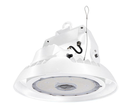 Westgate New Gen. UFO HighBay, Wattage  And Cct Adj. Watts 150/100/80/50W, 30/40/50K, 0-10V, White, Commercial Indoor Lighting, 50W/80W/100W/150W, 125 Lumens/W, 30K/40K/50K/57K, Black 0~10V Dimmable