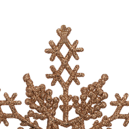 Vickerman 6.25" Rose Gold Glitter Snowflake Christmas Ornament 12 per Box
